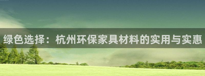 沐鸣2平台的专用通道：绿色选择：杭州环保家具材料的实用与实惠